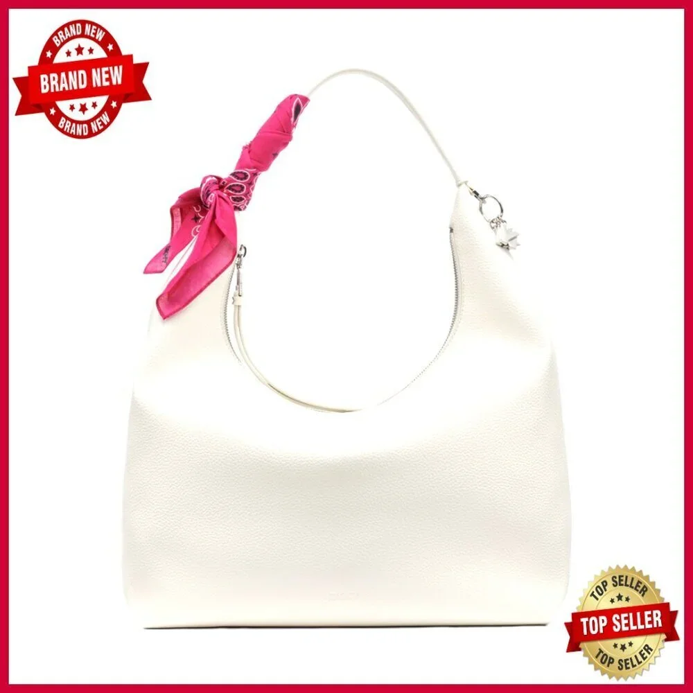 Hobo Bag with Logo Keychain and Scarf, 14.17